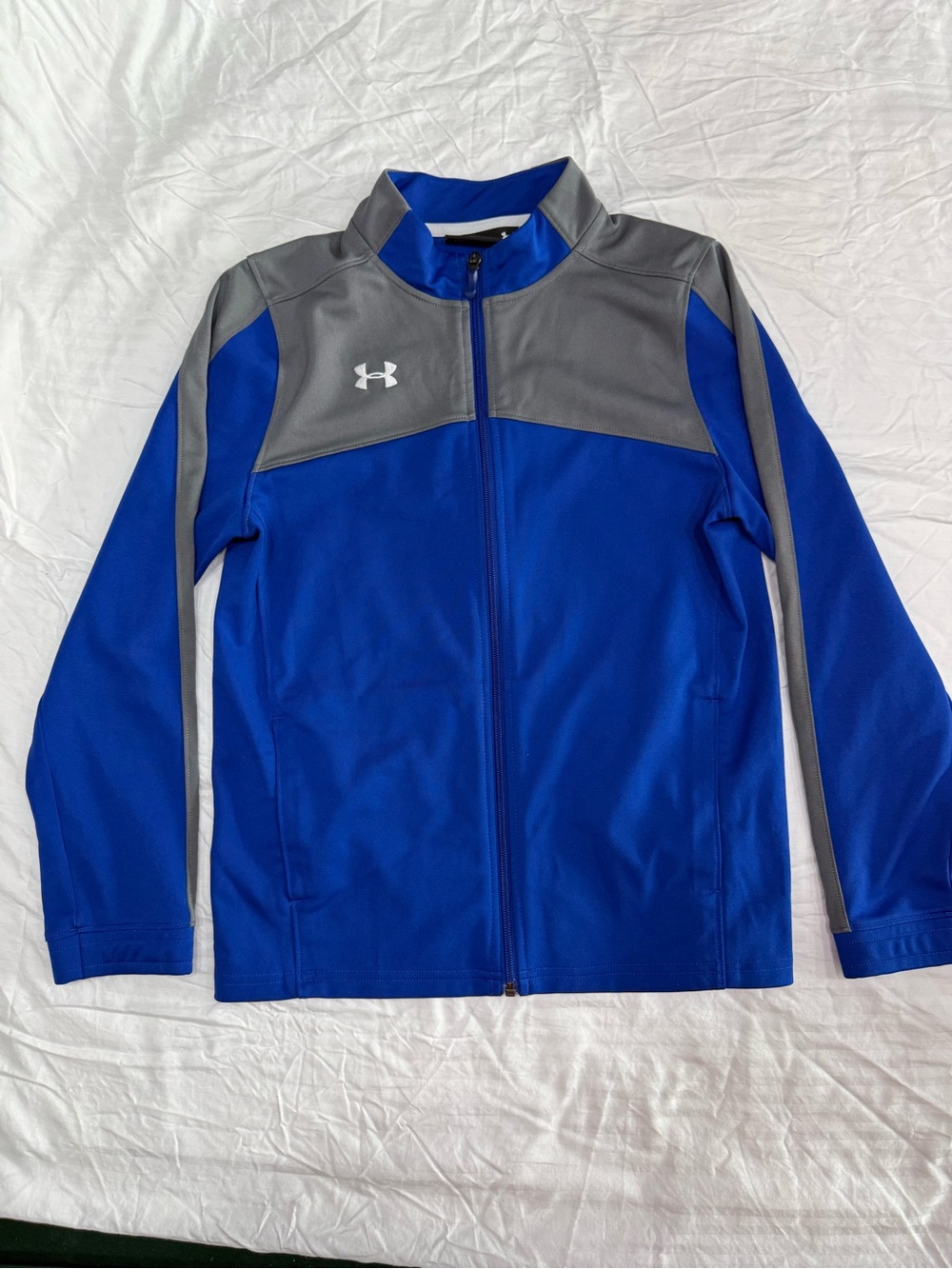 Under Armour Boy’s Royal Blue and Gray Performance Full-Zip Jacket